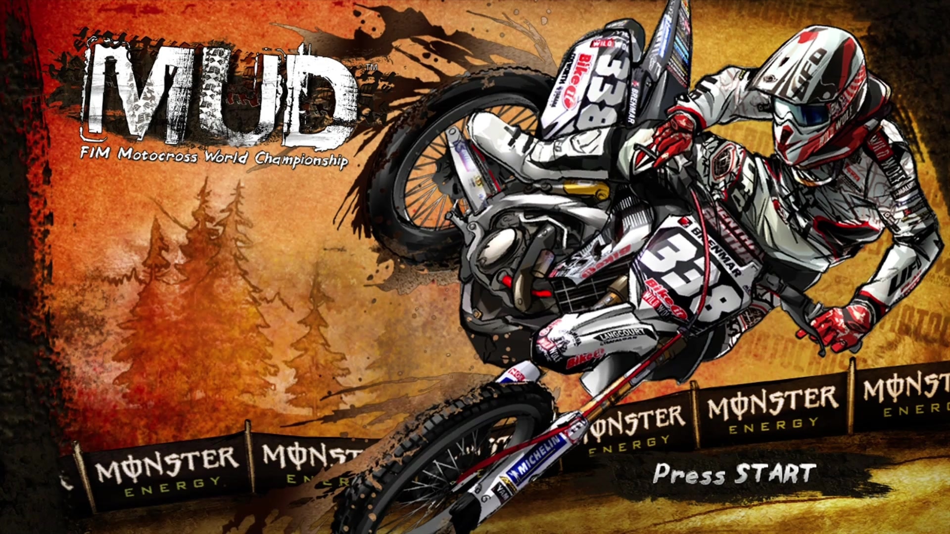 MUD: FIM Motocross World Championship title screen for Xbox 360